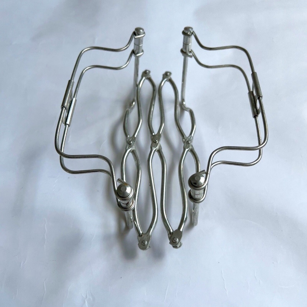 Vintage Casserole Dish Carrier Holder Trivet Expandable Metal With Handles Italy